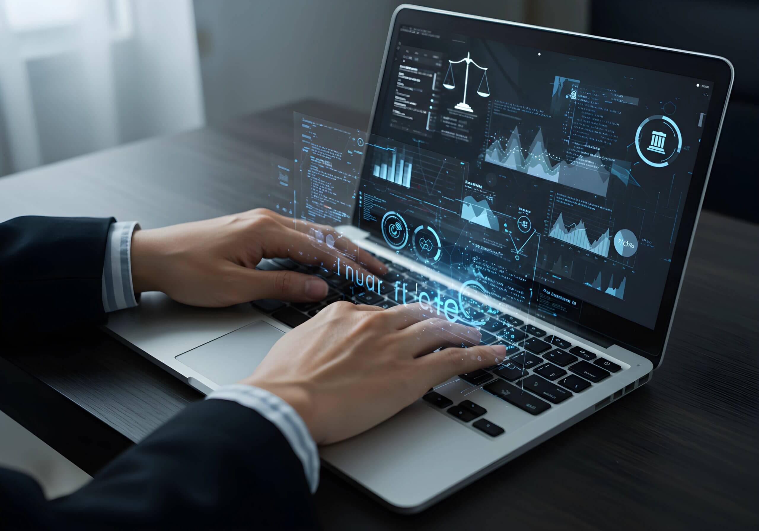 Business analyst reviewing AI governance survey data showing the gap between policy adoption and satisfaction rates